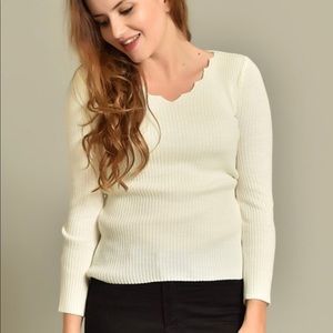 Women ladder collar sweater.